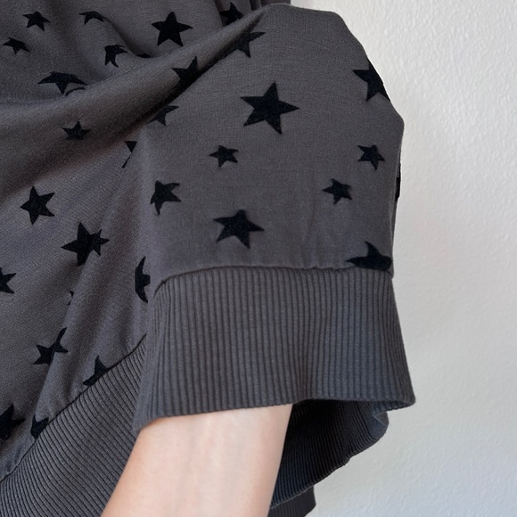 Lou & Grey size L 1/4 zip sweater signature soft gray velvet star print - Picture 9 of 11